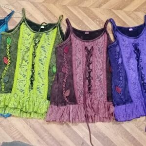 Colorful Kids Lace Tank Tops